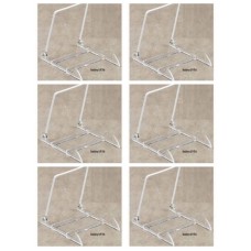 (6) Medium White Wire & Clear Acrylic Adjustable Display Bowl Plate Stand 271213   163020151835